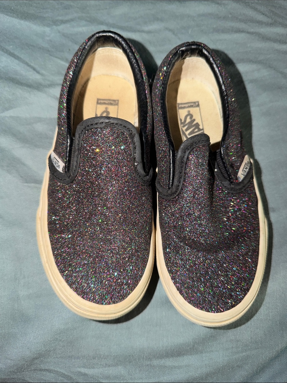 Vans Kids Slip-On Glitter Sneakers in Multicolor Sparkle
